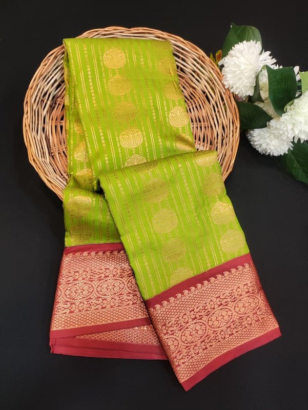 Sundari Semi Silk Saree with elegant zari work for wedding wear