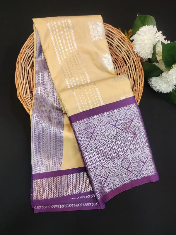 Sundari Semi Silk Saree with elegant zari work for wedding wear