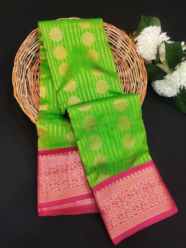 Sundari Semi Silk Saree with elegant zari work for wedding wear