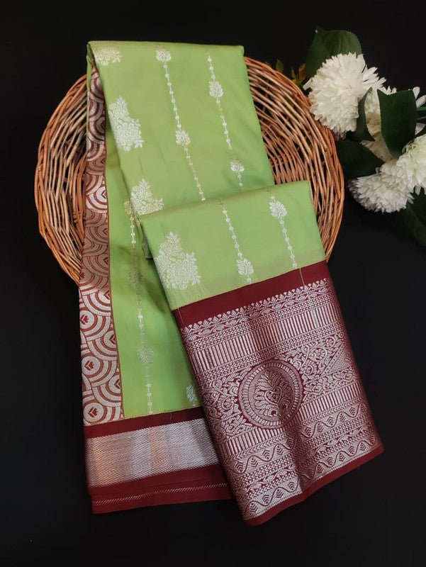 Sundari Semi Silk Saree with elegant zari work for wedding wear