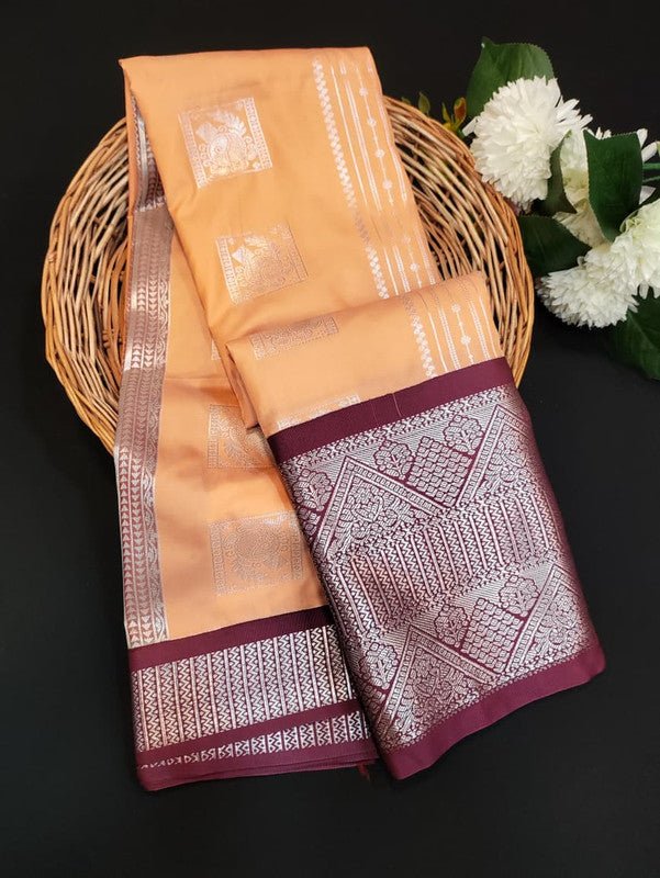 Sundari Semi Silk Saree with elegant zari work for wedding wear