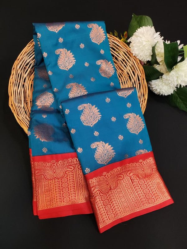 Sundari Semi Silk Saree with elegant zari work for wedding wear