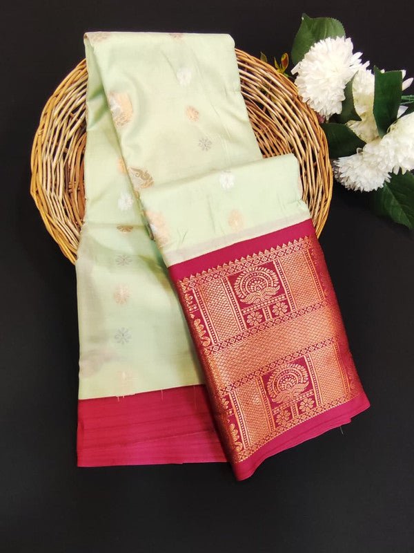 Sundari Semi Silk Saree with elegant zari work for wedding wear