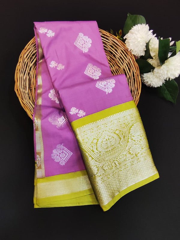 Sundari Semi Silk Saree with elegant zari work for wedding wear