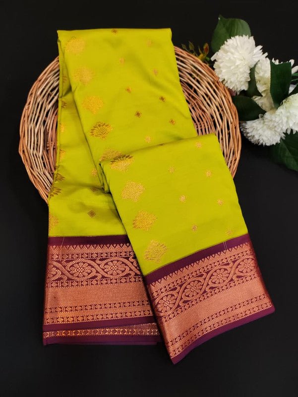 Sundari Semi Silk Saree with elegant zari work for wedding wear