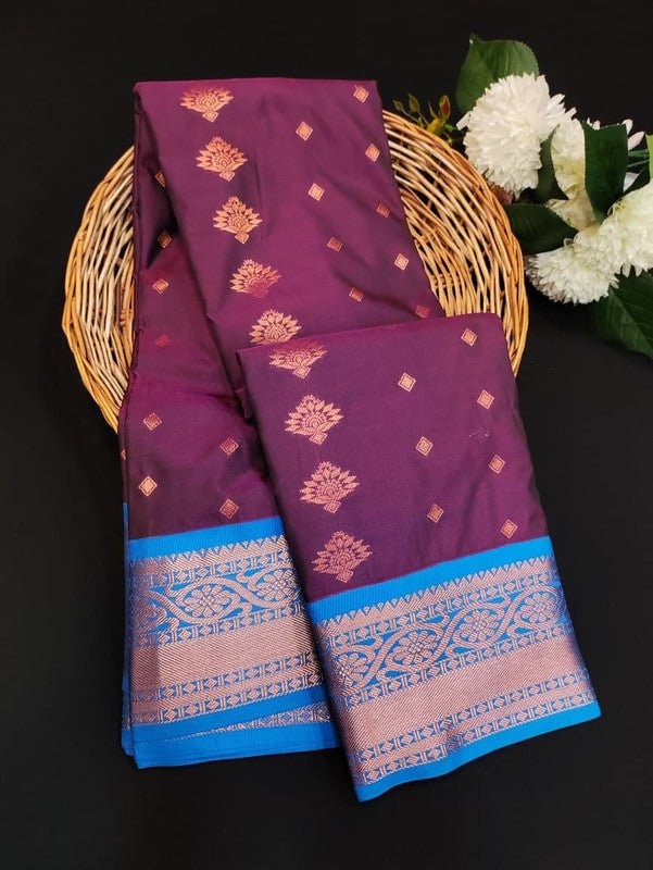 Sundari Semi Silk Saree with elegant zari work for wedding wear