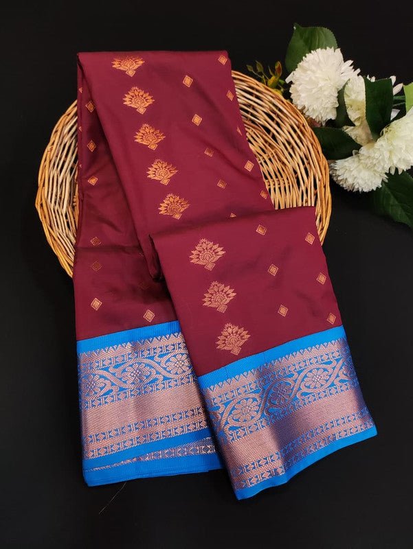 Sundari Semi Silk Saree with elegant zari work for wedding wear
