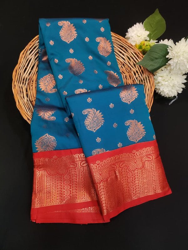 Sundari Semi Silk Saree with elegant zari work for wedding wear