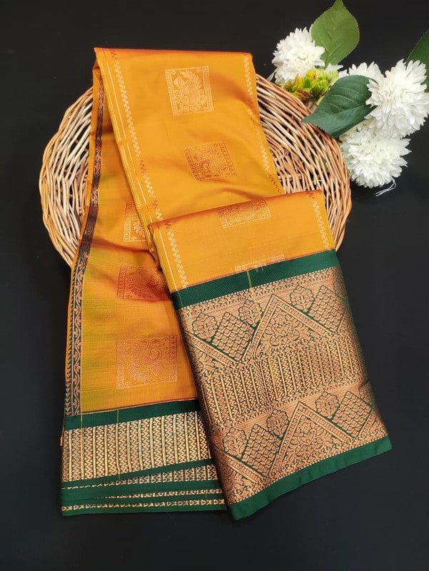 Sundari Semi Silk Saree with elegant zari work for wedding wear