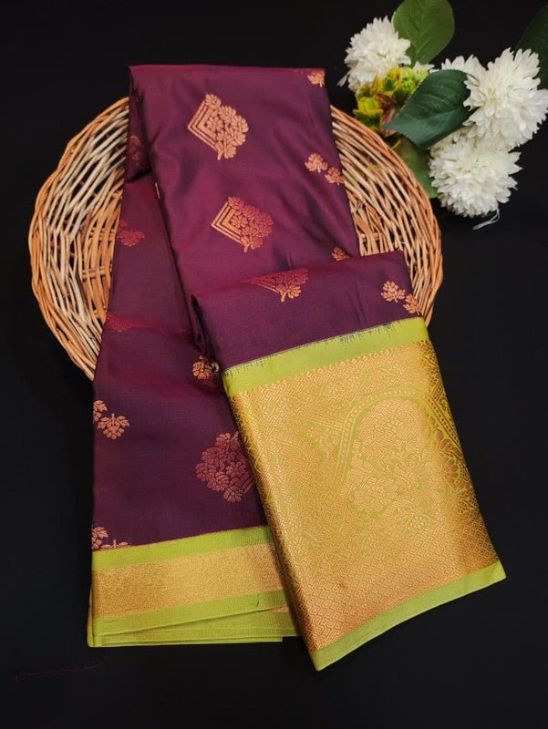 Sundari Semi Silk Saree with elegant zari work for wedding wear