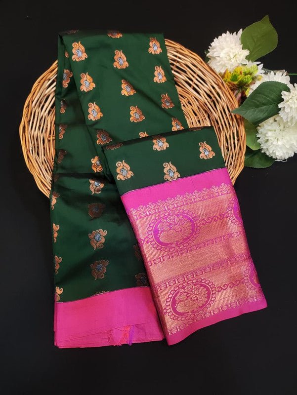 Sundari Semi Silk Saree with elegant zari work for wedding wear