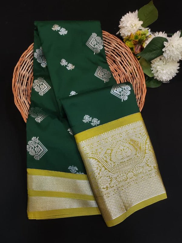 Sundari Semi Silk Saree with elegant zari work for wedding wear