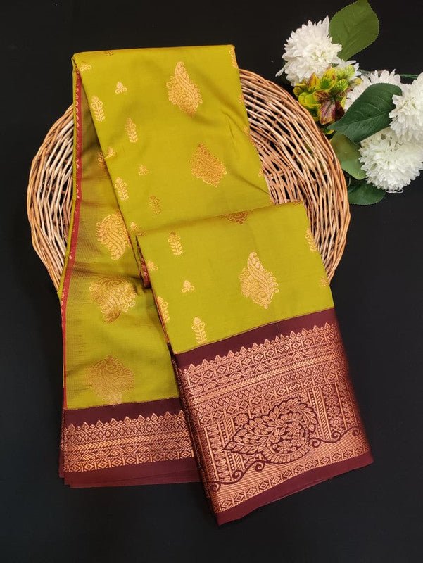 Sundari Semi Silk Saree with elegant zari work for wedding wear
