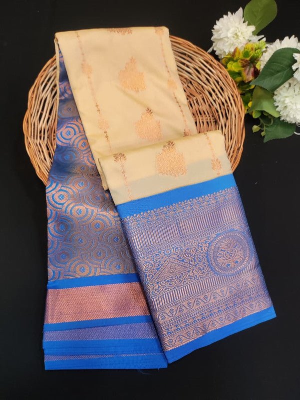 Sundari Semi Silk Saree with elegant zari work for wedding wear
