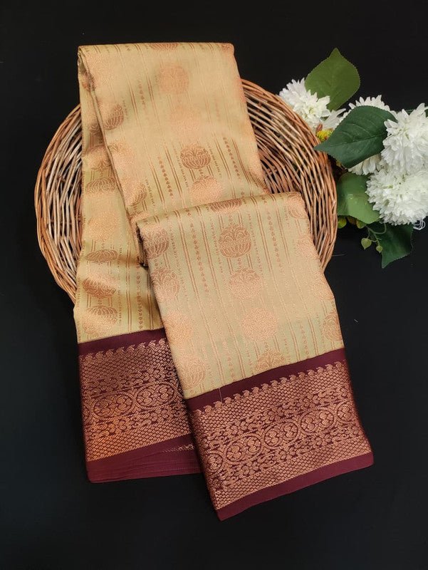 Sundari Semi Silk Saree with elegant zari work for wedding wear