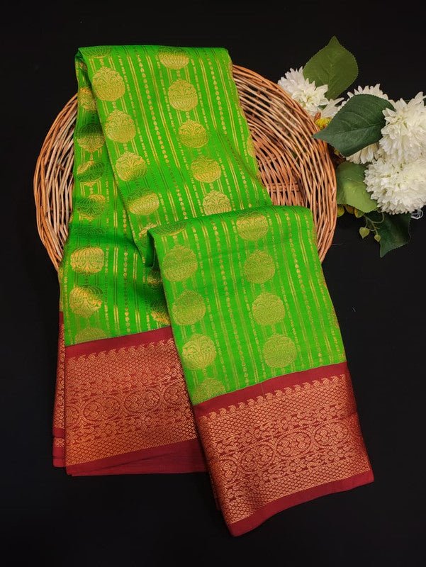 Sundari Semi Silk Saree with elegant zari work for wedding wear