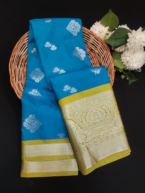 Sundari Semi Silk Saree with elegant zari work for wedding wear