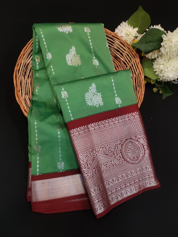Sundari Semi Silk Saree with elegant zari work for wedding wear