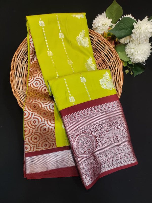 Sundari Semi Silk Saree with elegant zari work for wedding wear