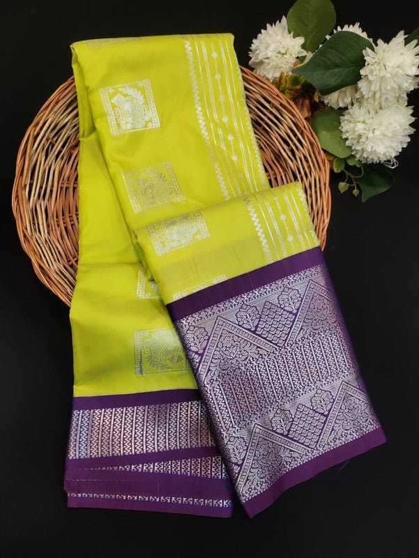 Sundari Semi Silk Saree with elegant zari work for wedding wear