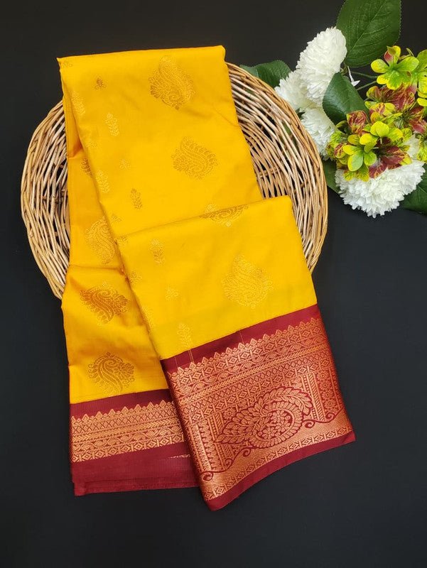Sundari Semi Silk Saree with elegant zari work for wedding wear