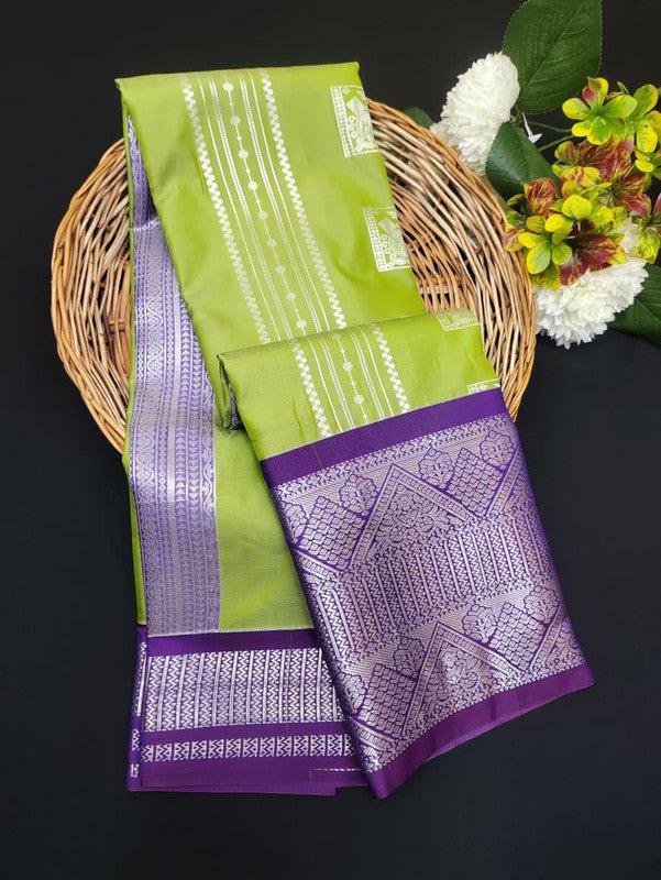 Sundari Semi Silk Saree with elegant zari work for wedding wear