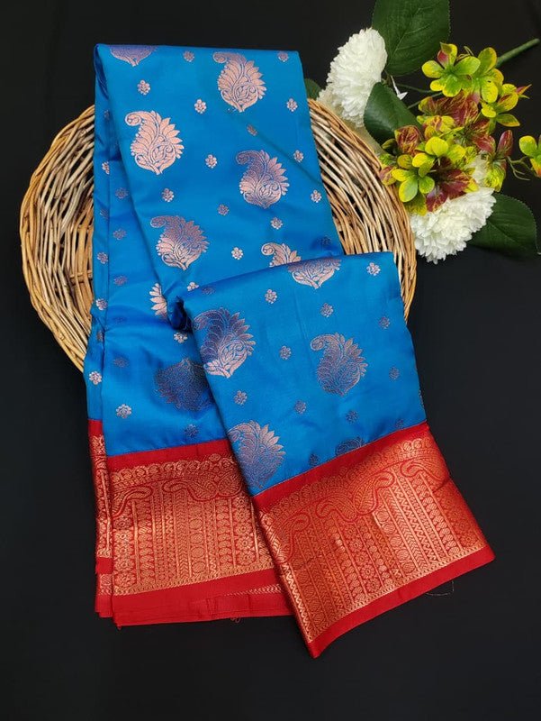 Sundari Semi Silk Saree with elegant zari work for wedding wear