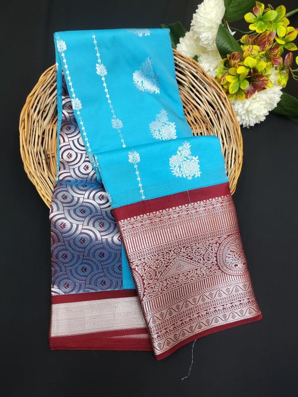 Sundari Semi Silk Saree with elegant zari work for wedding wear