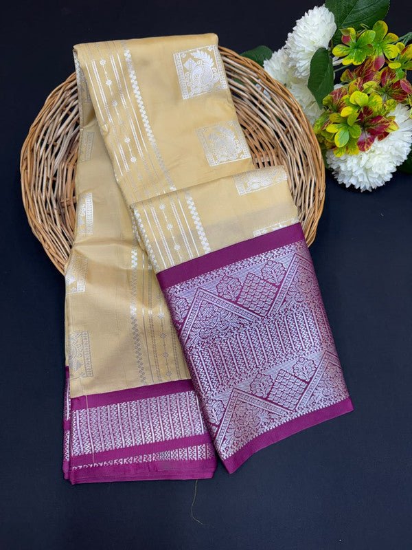 Sundari Semi Silk Saree with elegant zari work for wedding wear
