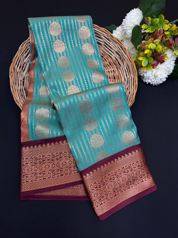 Sundari Semi Silk Saree with elegant zari work for wedding wear