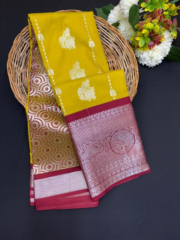 Sundari Semi Silk Saree with elegant zari work for wedding wear