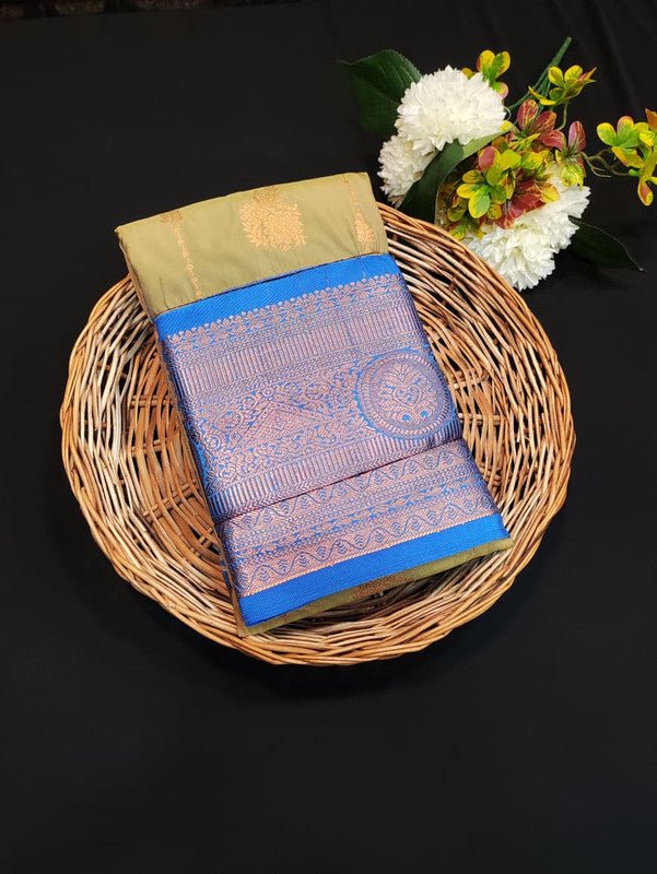Sundari Semi Silk Saree with elegant zari work for wedding wear