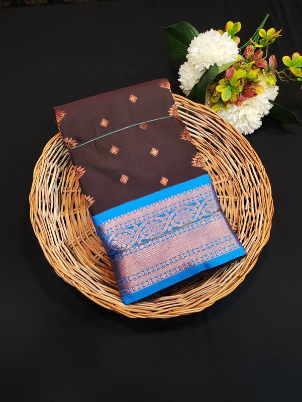 Sundari Semi Silk Saree with elegant zari work for wedding wear