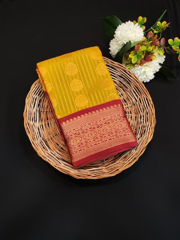 Sundari Semi Silk Saree with elegant zari work for wedding wear