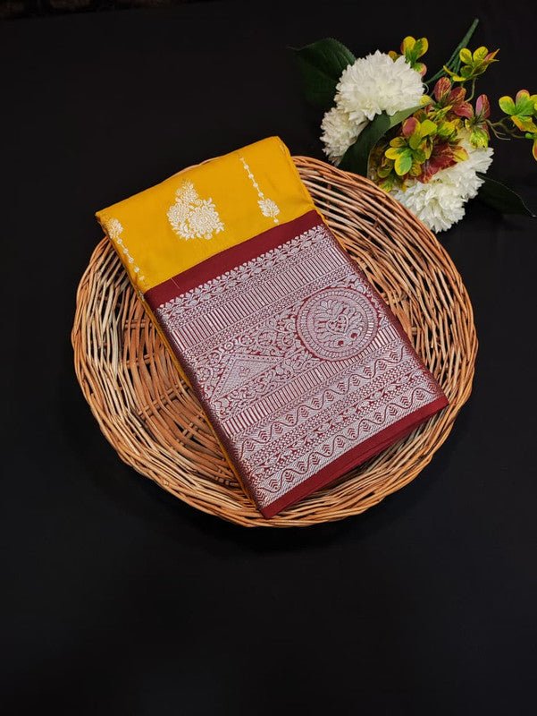 Sundari Semi Silk Saree with elegant zari work for wedding wear