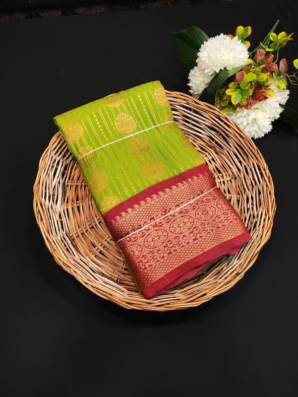 Sundari Semi Silk Saree with elegant zari work for wedding wear