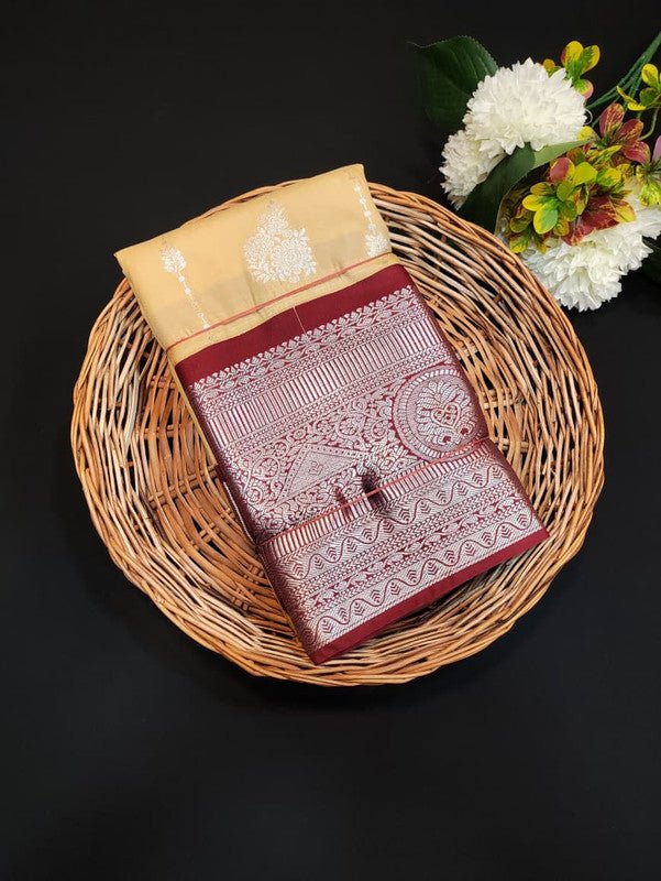 Sundari Semi Silk Saree with elegant zari work for wedding wear