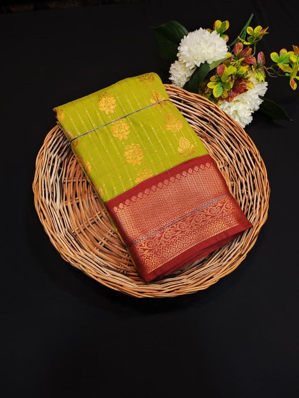 Sundari Semi Silk Saree with elegant zari work for wedding wear