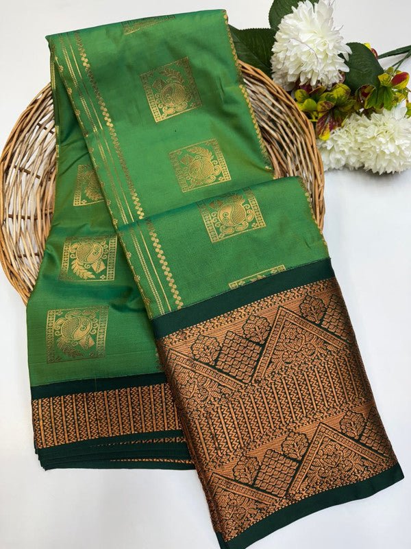 Sundari Semi Silk Saree with elegant zari work for wedding wear