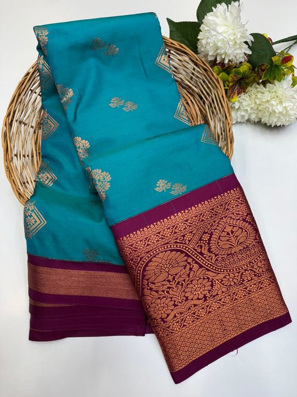 Sundari Semi Silk Saree with elegant zari work for wedding wear