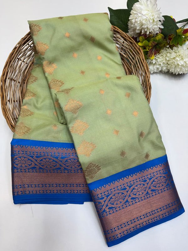 Sundari Semi Silk Saree with elegant zari work for wedding wear