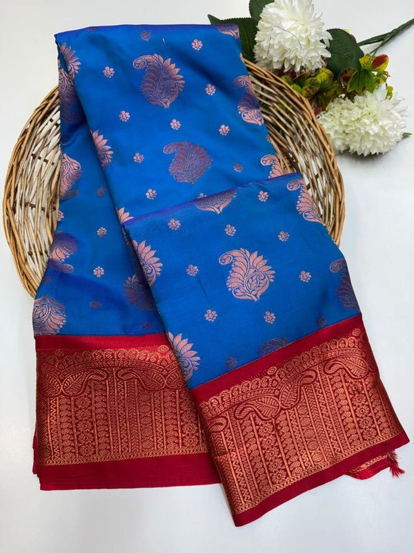 Sundari Semi Silk Saree with elegant zari work for wedding wear