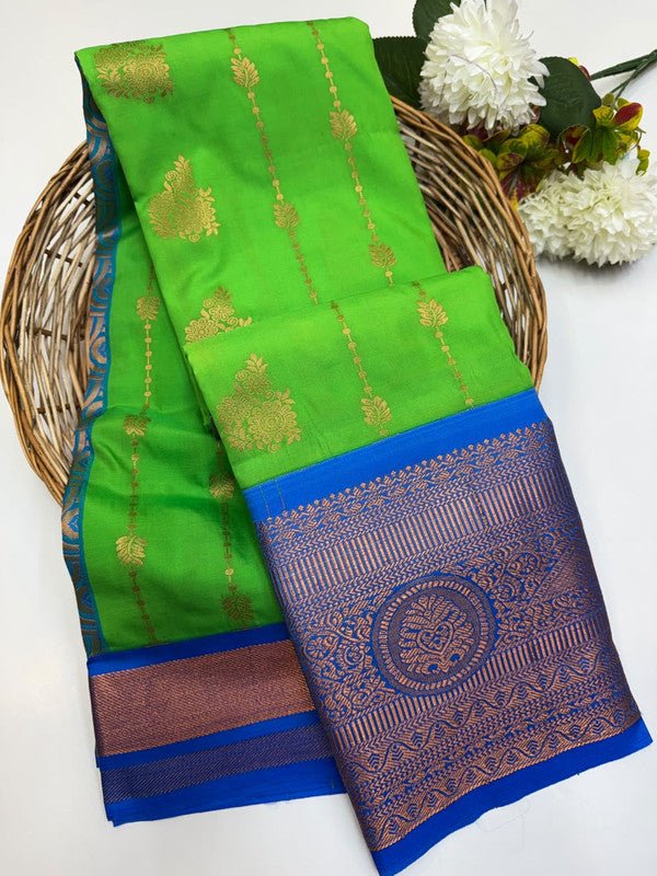 Sundari Semi Silk Saree with elegant zari work for wedding wear
