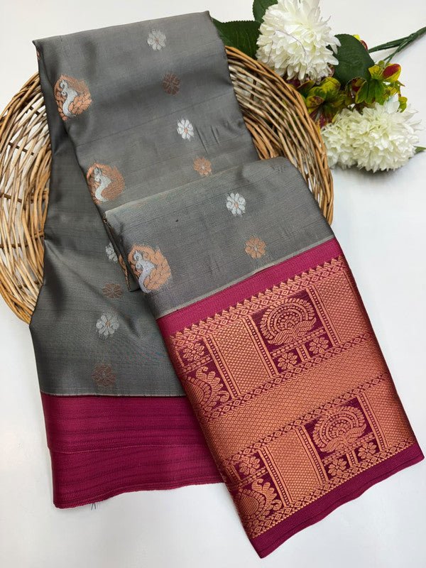 Sundari Semi Silk Saree with elegant zari work for wedding wear