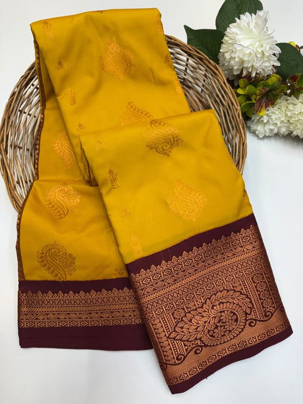 Sundari Semi Silk Saree with elegant zari work for wedding wear