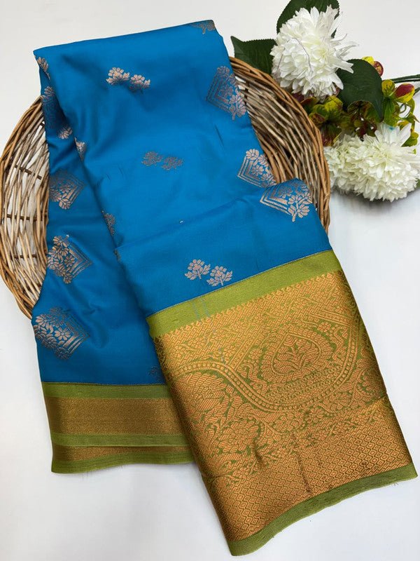 Sundari Semi Silk Saree with elegant zari work for wedding wear