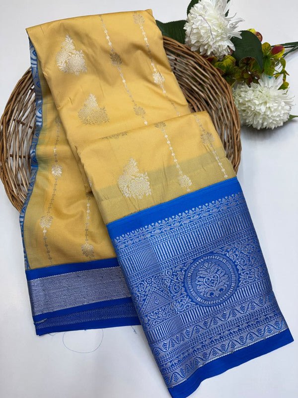 Sundari Semi Silk Saree with elegant zari work for wedding wear