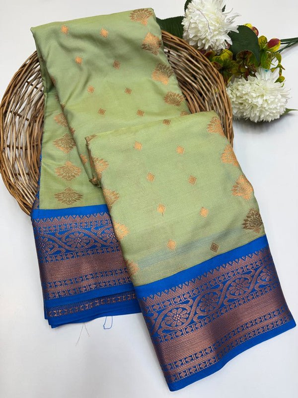 Sundari Semi Silk Saree with elegant zari work for wedding wear