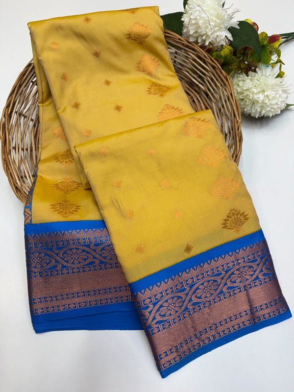 Sundari Semi Silk Saree with elegant zari work for wedding wear