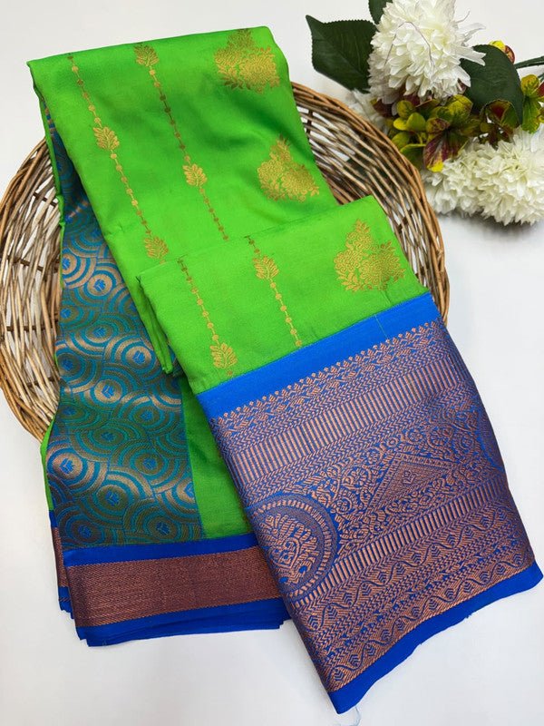 Sundari Semi Silk Saree with elegant zari work for wedding wear